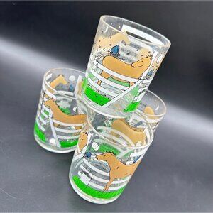 Vintage Tumblers HJ Stotter Cups Lucite Acrylic Horses Birds Kitschy USA 1970s